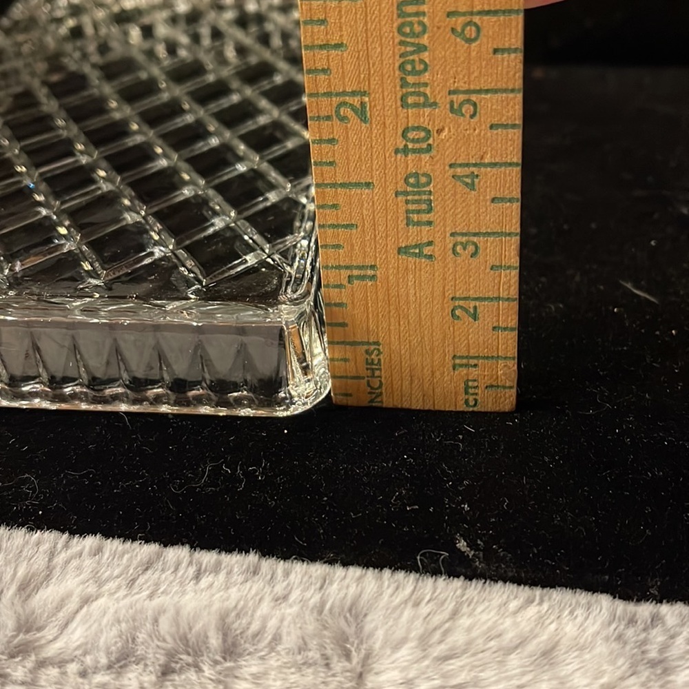 Crystal Cushion Cut Small Vanity Tray- Heavy  Crystal- Pretty - Picture 6 of 6